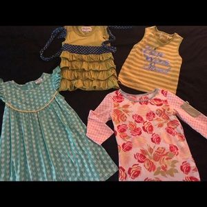 Matilda Jane girls size 4 tops and a dress